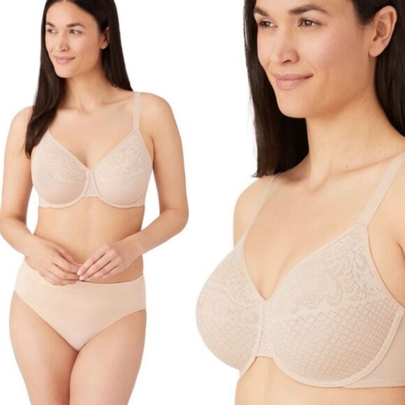 WACOAL Visual Effects Minimizer Lace Underwire Bra Size 38C - Picture 1 of 9